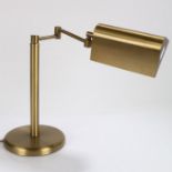 Art Deco style brass desk lamp, with adjustable neck, 38cm high
