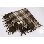 Harrods Tartan blanket scarf, The Knightsbridge Collection, in beige, red, white, black and brown on