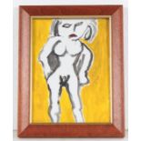 Tyrel Broadbent (b. 1954), study of a nude figure, signed and dated '89 to bottom right, housed