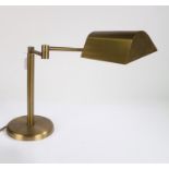 Art Deco style brass desk lamp, with adjustable neck, 38cm high