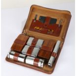 Mid 20th Century gentleman's travelling vanity set, to include scissors, nail file, comb, mirror,
