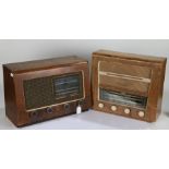 Mid 20th century Ecko radio and an Etronic radio, both housed within walnut cases, 50cm wide &