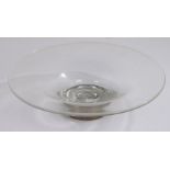 Contemporary glass and silver bowl, Birmingham 2004, Broadway & Co., of shallow form, with silver