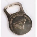 Christofle silver plated bottle opener, reading 'Compagnie Generale Maritime', 8cm