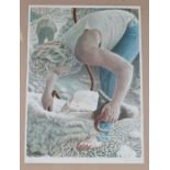 Alan Stones, pencil signed coloured print, 'N.Z. Shearer', numbered 62/125, signed and dated 1985 to
