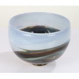 William Walker, studio glass bowl 'The Western Highlands, Scotland', signed to base, 20cm diameter