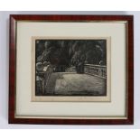 John F. Greenwood, woodblock print 'On Clare Bridge', pencil signed to margin, housed within a
