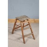 Hatherley wooden collapsible step stool, 30cm wide