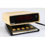 1980's/90's Zeon electronic alarm clock, 14cm wide