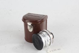 Voigtlander Dynarex f/4.8 100mm lens, housed in a leather case