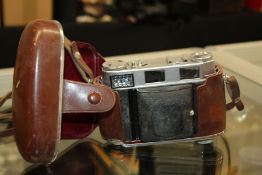 Kodak Retina III C folding camera, with a Schneider-Kreuznach Retina-Xenon C f/2 50mm lens, housed