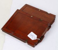 Two J. Lizars Glasgow mahogany plate holders, numbered one to four, marked to the centre (2)