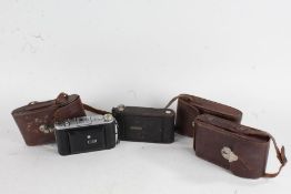 Folding cameras, to include a Zeiss Ikon 511/2 Telma Simplex with a Nettar Anastigmat f/6.3 105mm