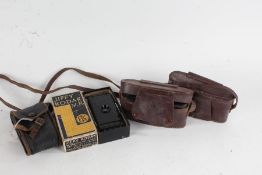 Jiffy Kodak VP camera in original box, together with a further Jiffy Kodak in leather case, and