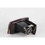 Ebner bakelite folding camera, with a Carl Zeiss Tessar f/4.5 105mm lens