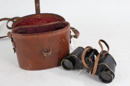 Pair of Ross of London military binoculars, Stereo Prism Power 6, No. 67030, housed in a leather