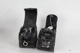 Two Ensign Ful-Vue cameras, both in leather cases (2)
