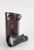 Voigtlander Super-Dynarex f/5.6 350mm lens, housed in a leather case