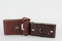 Kodak Hawkette No. 2 bakelite folding camera, in leather case