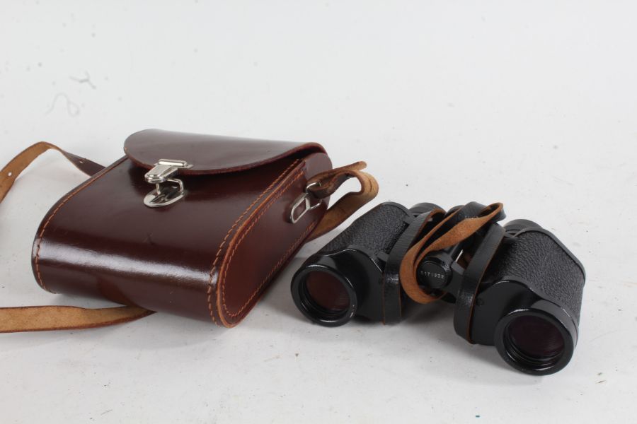 Pair of Carl Zeiss Jena Jenoptem binoculars, 8x30W, housed in a leather case