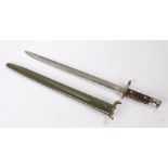 First World War U.S. M1917 sword bayonet by Remington, makers name and U.S. Ordnance marks to
