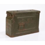 U.S. .30 Calibre M1 Ammunition Box, embossed with the maker name 'Reeves' and U.S. Ordnance mark