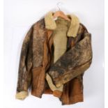 Second World War very well worn Royal Air Force Irving Flying jacket, leather, with sheepskin liner,