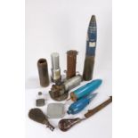 Mixed lot including 76mm practice HE SUB projectile,  76mm practice SX136A projectile, fuze