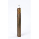 Second World War German 37mm shell case and projectile with dummy fuze, dated 1942 to primer on