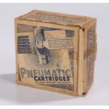 Box of 25 vintage 'Pneumatic' shotgun cartridges, by the 'Pneumatic Cartridge Co. Ltd 30-98 Holyrood
