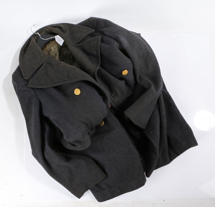 Pre 1952 Royal Canadian Air Force officers double breasted greatcoat in heavy grey wool, kings crown