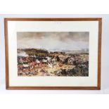 Framed print of the Battle of Waterloo after the painting by Felix Philippoteaux 67 cm x 49 cm