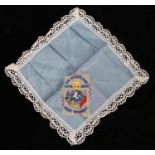 First World War embroidered handkerchief to the Queens Own Royal West Kent Regiment