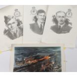 Three limited edition prints of Second World War Royal Air Force V.C. winners Bill Reid, John