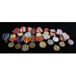 Selection of post Second World War Russian commemorative medals, together with a reproduction