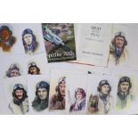 A collection of sixteen portraits of Second World War Royal Air Force Pilots all signed by the