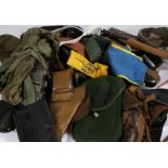 Quantity of military equipment, belts, pouches, holsters, etc, some WW2 but mainly post war, (qty)