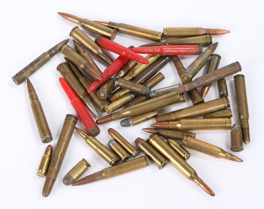 Collection drill/display cartridge cases and projectiles, various small calibres, inert, (qty)