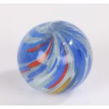 Large end of the day onionskin glass marble, 25mm diameter