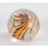 Large divided core swirl marble, in various colours, approx. 28mm diameter