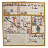 19th Century Indian western state of Maharashtra game of Gyanbazi (Snakes and Ladders) circa 1800,
