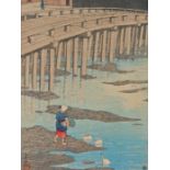 Kawase Hasui (1883-1957), Giombasni Bridge at Hondo, Amakusa, print, 20.5cm x 28cm