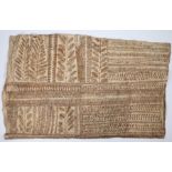 Samoan Tapa Cloth, Siapo Mamanu, Samoa, pigment on bark cloth running in lines of decoration in