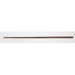 Fijian Bowai hardwood pole club, with a tapering curved shaft with straight edges, 165cm long