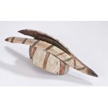 Burkina Faso Mossi antelope mask, with polychrome geometric decorations, 48cm long