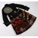 Scottish Highland outfit, in the Macpherson Tartan, to include with Judaica star buttons to the