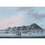 Mid to late 19th Century Chinese School, Qing Dynasty, Hong Kong Harbour, gouache painting on paper,