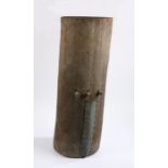 French Ardeche Mountain Beehive, the hollow trunk and pegs to the front above the metal plate,
