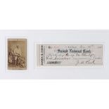 Sir Henry Morton Stanley interest (1841-1904) a Carte de Visite of Henry Morton Stanley and a cheque