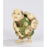 Japanese Tokyo School Meiji period ivory netsuke, By Yasutomo (Hoyu), signed Yasutomo, the male